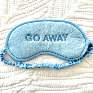 Blue Go Away Sleep Mask with Embroidered Text